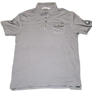 Travis Mathew Polo Golf Shirt Grey Size Large Sz L‎ 4 Button
